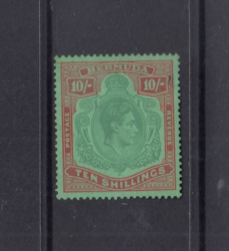 BERMUDA: 1939 5/- Chalk Paper Bluish-green & Deep Red/ green SG 119a £200, MLH.