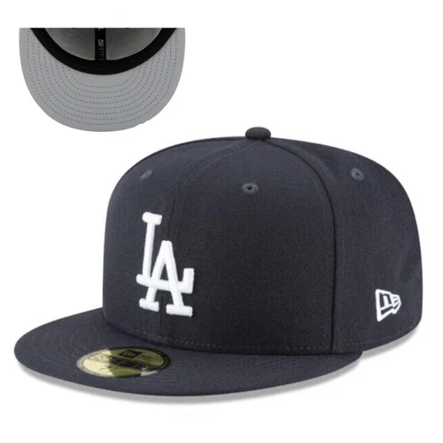 Los Angeles Dodgers MLB Basic Navy on White 59Fifty Fitted Hat