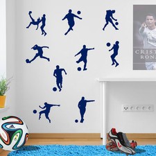 Football Stickers Footy Ball Footballer Kids Removable Children Room Decal A13