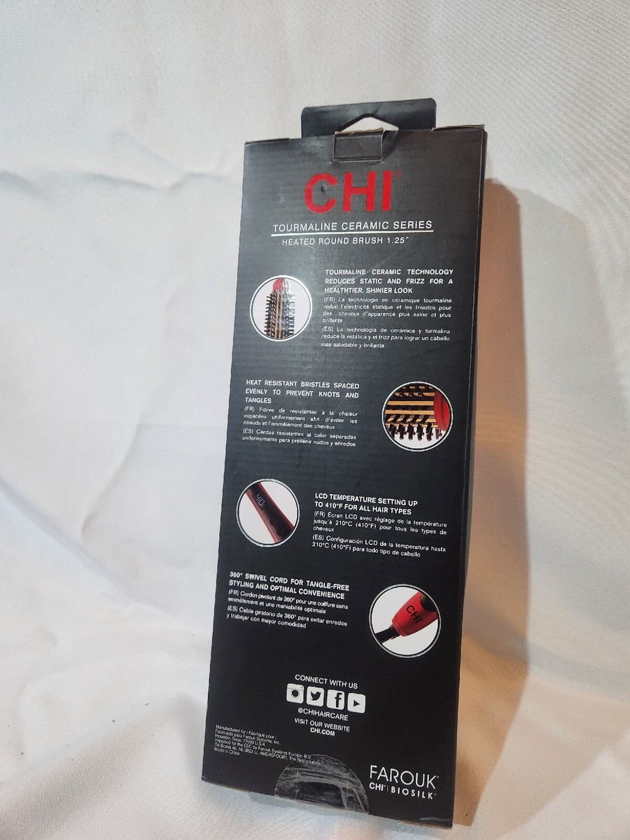 CHI Tourmaline Ceramic Series Heated Round Brush Ruby Red