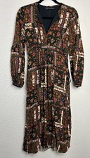 ZARA Trafaluc Size XS Floral Midi Dress Boho Prairie Cottagecore Bloomcore Fairy