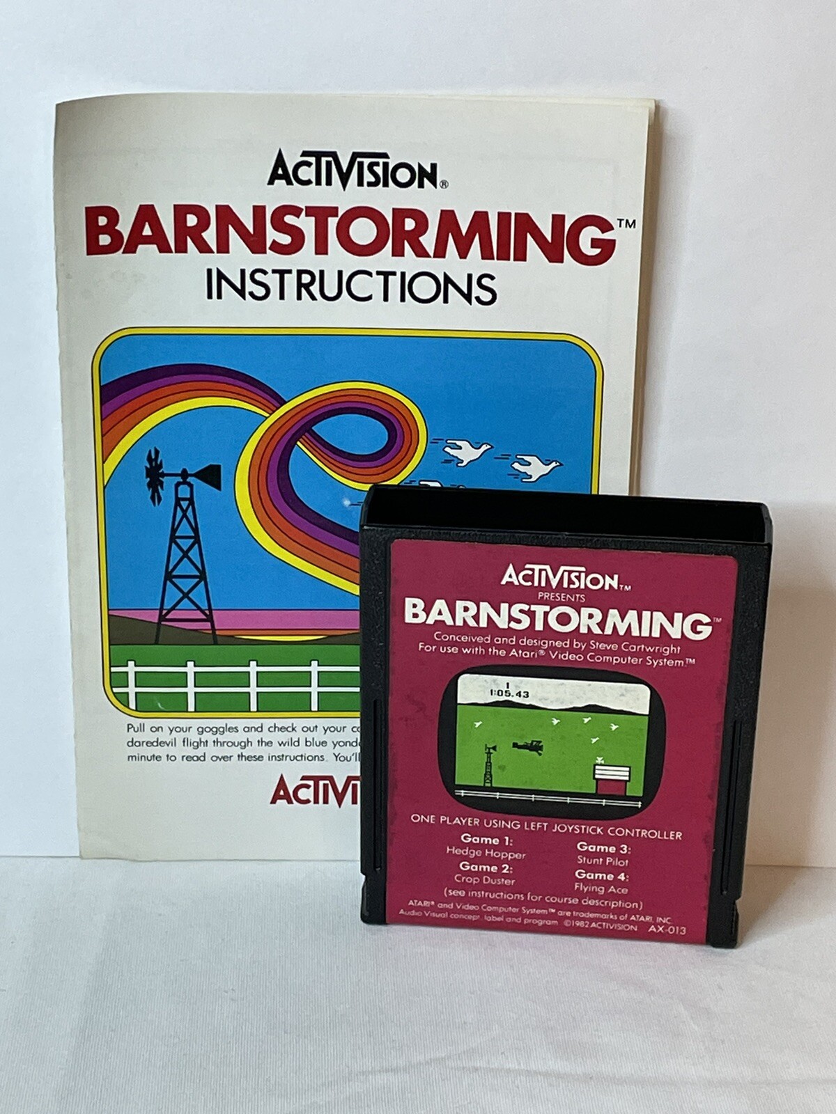 Barnstorming (Atari 2600, 1982) Authentic Cartridge & Manual Cleaned Tested