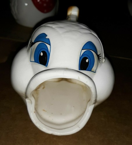 Vintage White Big Blue Eyed Whale Kitchen Sink Scrubby Holder - Picture 3 of 5