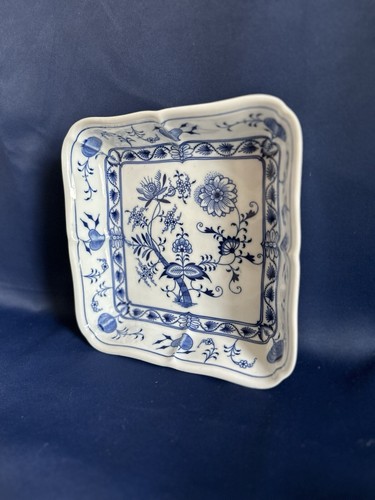 Antique Carl Teichert Meissen Blue Onion Porcelain Bowl 9” x 9” – Made 1882-1929 - Picture 3 of 8