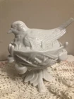 Vintage Westmoreland Nesting Pigeon on Nest Milk Glass Footed Dish 6” T Mint