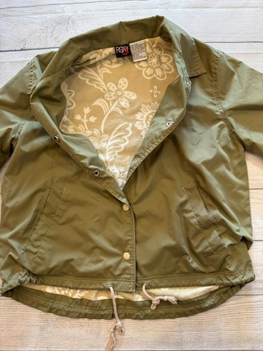 Roxy Quiksilver Jacket Womens Large Cloth Lined Windbreaker Snap Up Spring - Picture 3 of 5