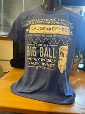 Doctor Who Wibbly Wobbly Quote Adult Gray T-Shirt (Adult