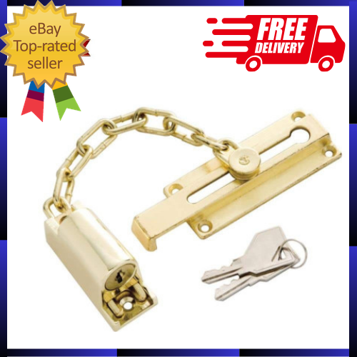 Polished Brass Keyed Chain Door Guard Polished Brass Keyed Chain Door Guard