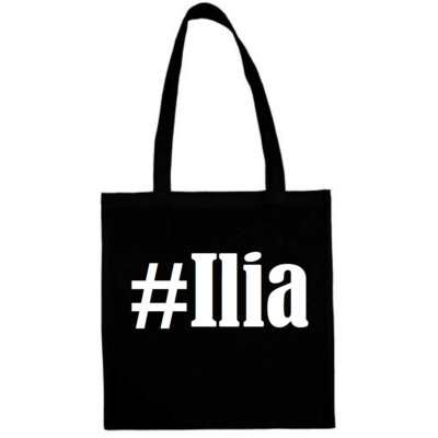 Tasche Beutel Baumwolltasche #Ilia Hashtag Einkaufstasche Schulbeutel Turnbeutel