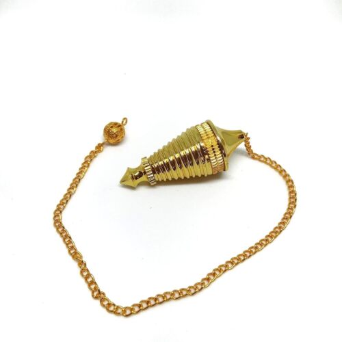 Brass Pendulum with disc for Crystal Therapy Healing Dowsing and Prediction - Foto 1 di 3