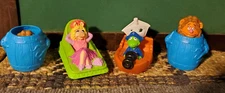 1995 Sesame Street Bathtub Toys Fozzy miss piggy Kermit Mcdonalds Jim Hansen 