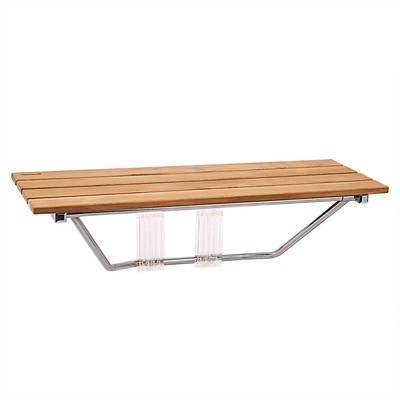 Quick Wooden Bench Double Seat Folding Wall Mounted Bathroom
