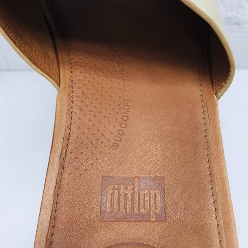 Fitflop Ginny Glitz Pool Slide Sandals Womens 11 Metallic Gold Leather Slip On - Picture 12 of 15
