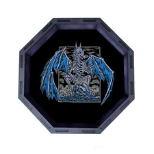 Dice Tray, Tarot Dragon Octagon Wooden Rolling Tray D&D Tabletop Board Games