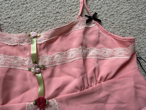 Betsey Johnson X Forever 21 Rosette Cami Tank Top Tee Pink Bow New Size Medium M - Picture 9 of 16