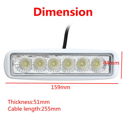 2x Marine Spreader Deck LED Flood Lights – 18W 12V IP67 White For Boat Mast