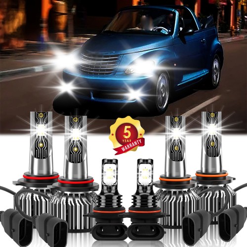 6-Piece LED Headlight & Fog Light Bulb Kit For Chrysler Town & Country 2010-2016 - H11, 6000K