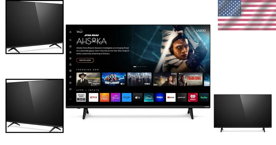 Compact 43-Inch 4K HDR Flat Smart TV with Wi-Fi & Remote Control - Renewed - Image 2 of 4