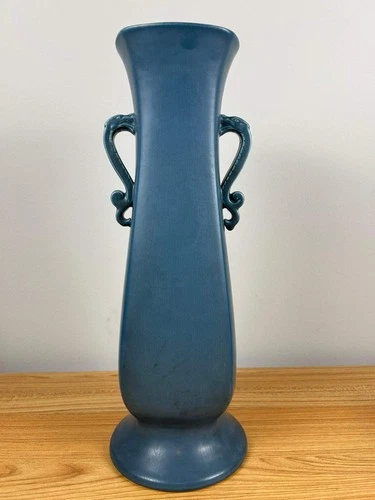 Rookwood Pottery 1922 Blue Dragon Handle 15" Vase 2600 Designed By Shirayamadani