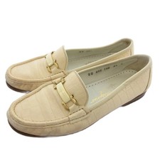 shoes Salvatore Ferragamo Gancini Loafers Size 6 1/2 Ivory Crocodile Embossed