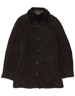 Gimo's Mens Shearling Jacket UK 40 Large Black CH01