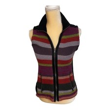 Ruff Hewn Multi Stripe Color Vest Fleece Back...