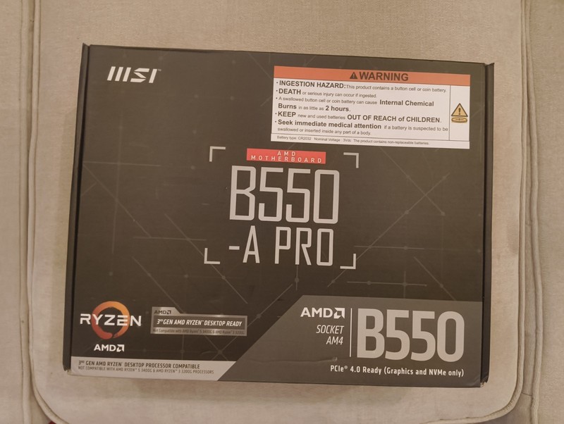 MSI B550-A Pro AM4 Socket B550/Ddr4 S-ATA 600/Atx