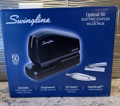 NEW - Swingline Optima 50 Electric Stapler Value Pack Includes Staples, Remover