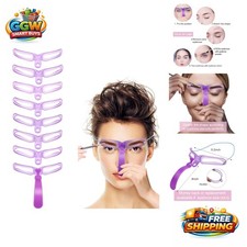 8-Style Reusable Eyebrow Stencil Kit with Adjustable Handle for Perfect Brows