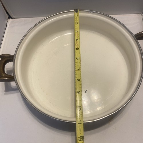 Vintage ASTA 1981 Enamelware Cookware Floral Pan Brass Handles - Picture 4 of 12