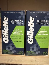 Gillette Clinical Clear Gel Sport Power Rush and Deodorant, 1.6 oz Pack Of 2