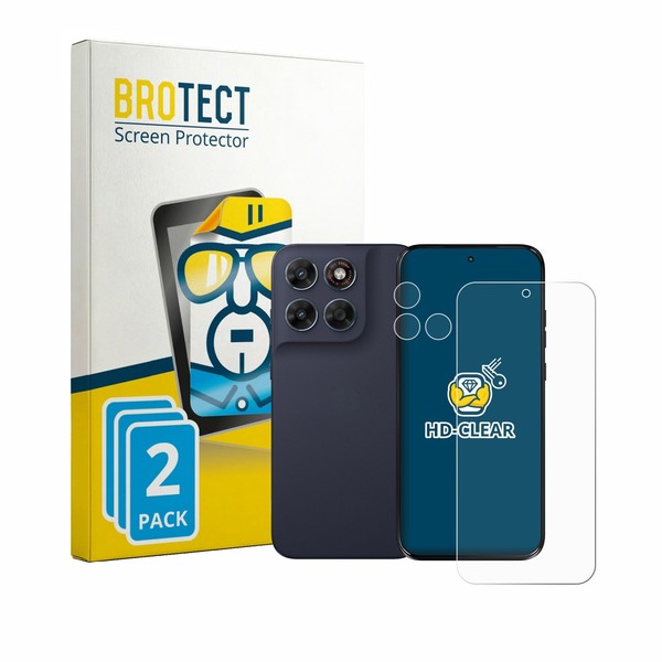 2X Motorola Moto G87 (Display+Kamera) Displayschutzfolie Transparent-image