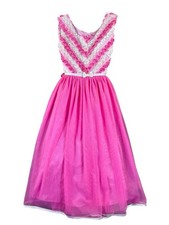 Jona Michelle Girls Size 10 Pink Rosette Chevron Special Occasion Dress