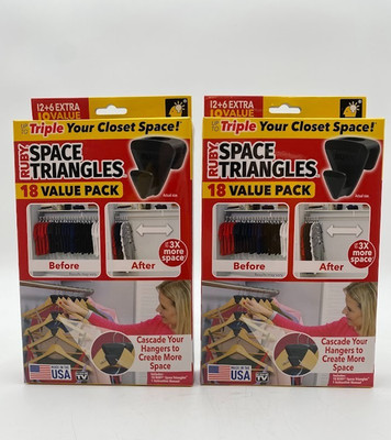 Ruby Space Triangles Closet Organizer Hanger Hooks 18 Pack Triple ClosetSpace X2