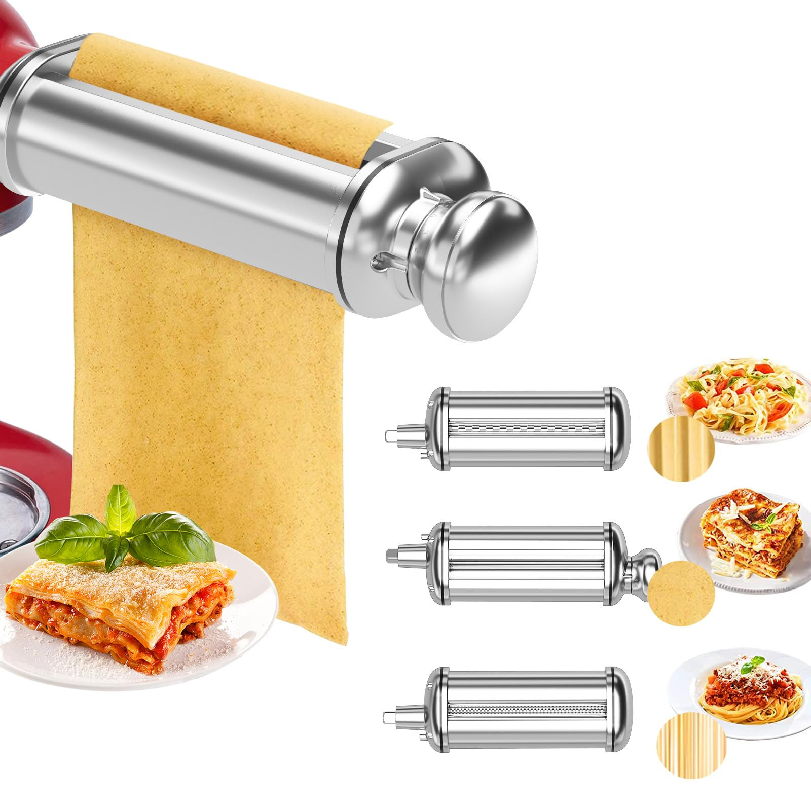 Pasta Maker Attachments for KitchenAid Mixer Accessories, Including Pasta She...
