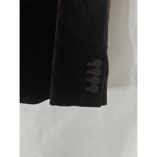 Blazer ANN TAYLOR LOFT Para Mujer Borgoña Terciopelo Chal Cuello Un Botón Talla 4 - Imagen 6 de 10