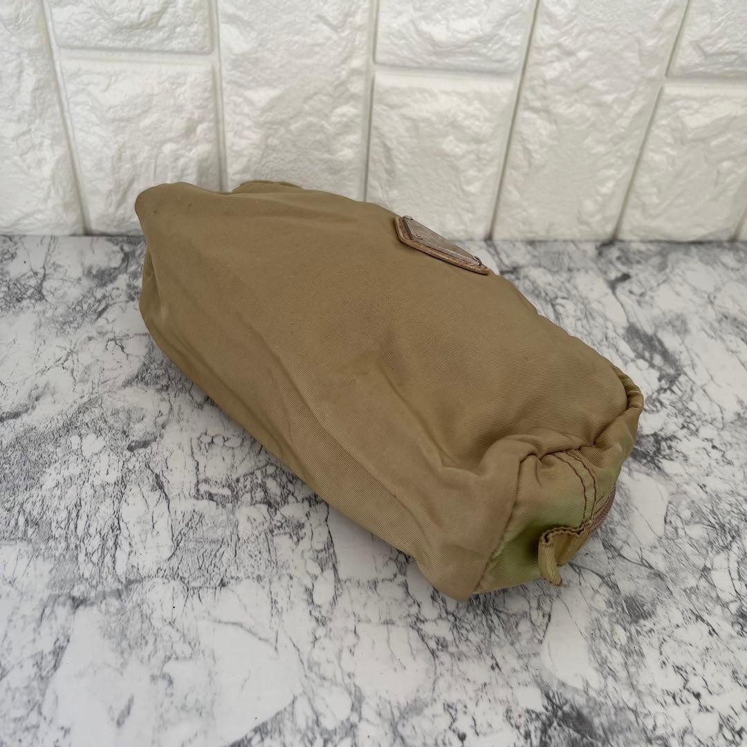 PRADA Triangular Nylon Makeup Pouch 20cm Used Aut… - image 8