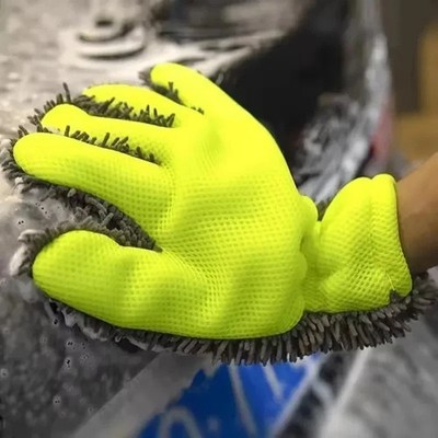 5-Finger Autowaschhandschuh | wasserdichter Chenille Mikrofaser Handschuh | Felgendetail