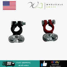 Car Battery Terminal Connectors Set – Positive & Negative Pair – Heavy Duty Clam