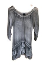 Oxmo Semi-Sheer Layered Tunic/Dress Women's Grey UK•S Ruffled Embellished Boho