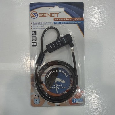 Sendt Notebook Security Cable with 4-dial Combination Lock - Brand New