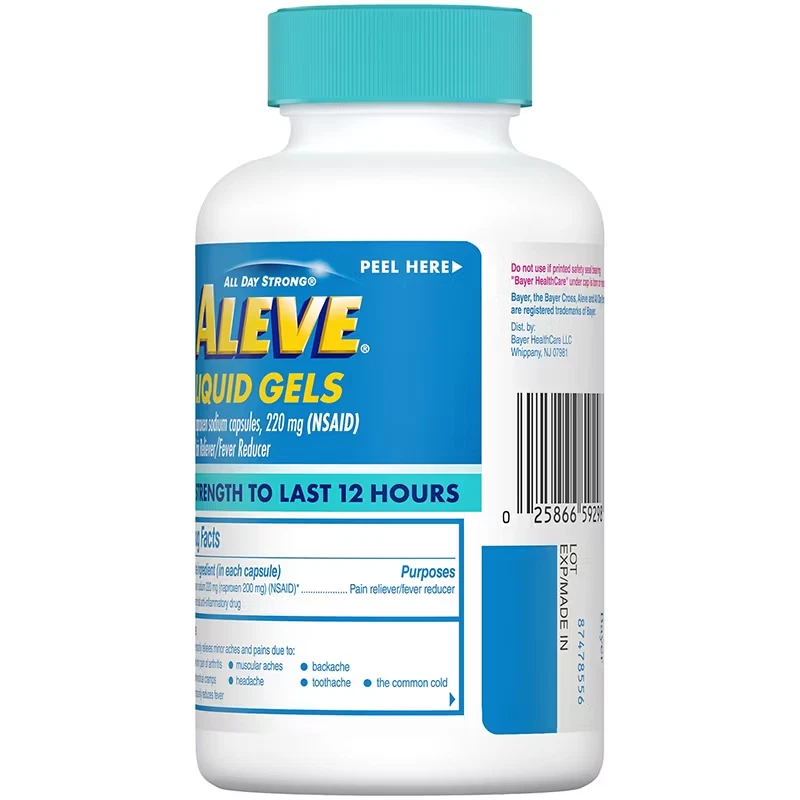 Geles líquidos analgésicos Aleve 160 unidades exp 10/26 220 mg naproxeno sódico 12 horas Foto 4 de 4