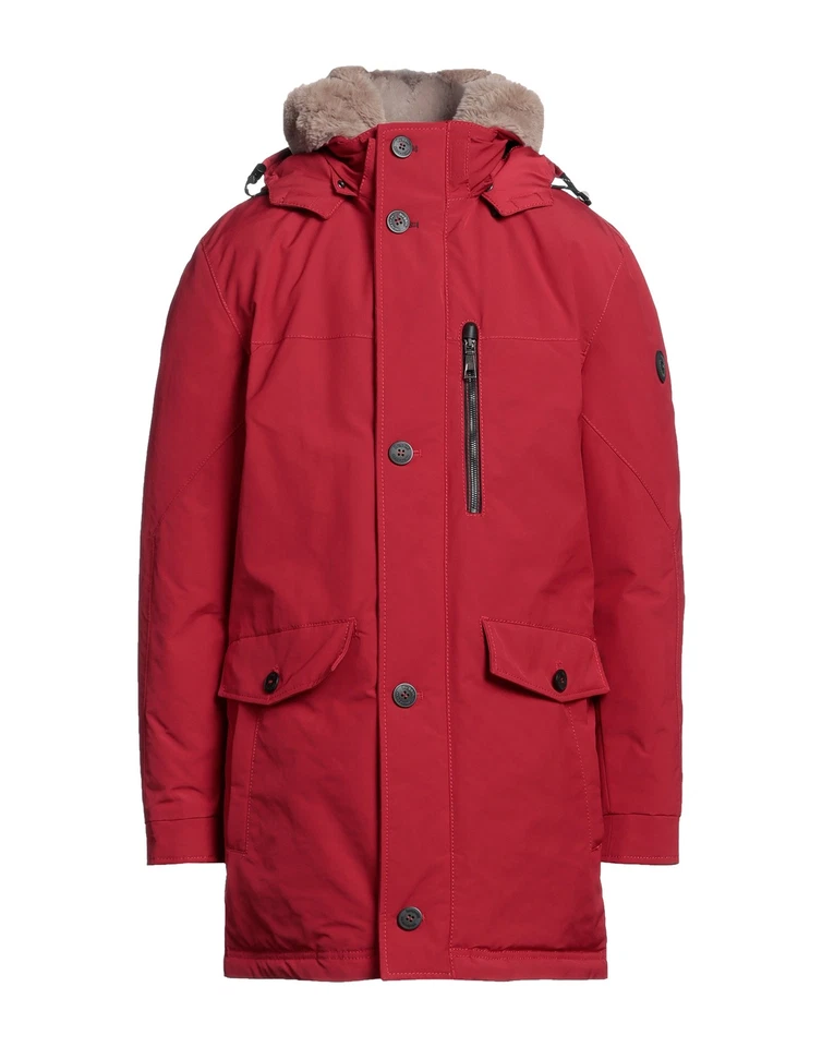 RRP€550 BUGATTI Parka Jacket Size 32 IT64 4XL Quilted Inside Red Detachable Hood - Image 3 of 4