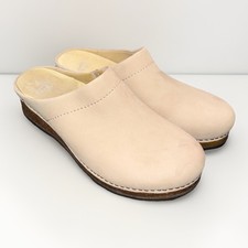 Dansko Mariella Nubuck Clog Women  s EU 38 / US 7.5-8 Linen Beige Slip On EUC
