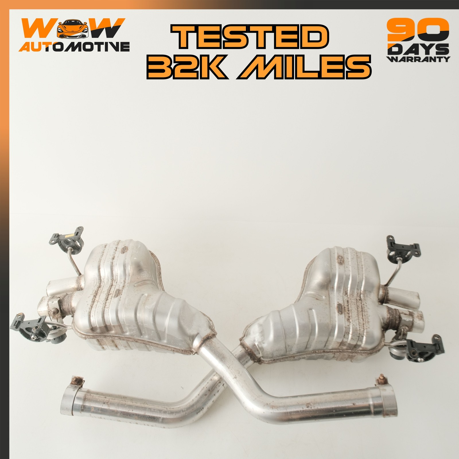 04-13 BENTLEY CONTINENTAL SUPERSPORTS REAR LEFT RIGHT EXHAUST MUFFLER SET OEM