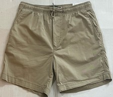 American Eagle Trekker Lived In Flex Men  s Drawstring Shorts Khaki Small 7  NEW