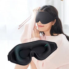 3D Rest Relax Blindfold Travel Silk Eye Mask Sleeping Soft Padded Shade Cover