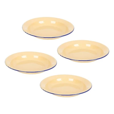 4 Pcs Kleine Emaille Teller Tiefer Emaille-Geschirr Vorspeisenteller - Bild 1 von 4