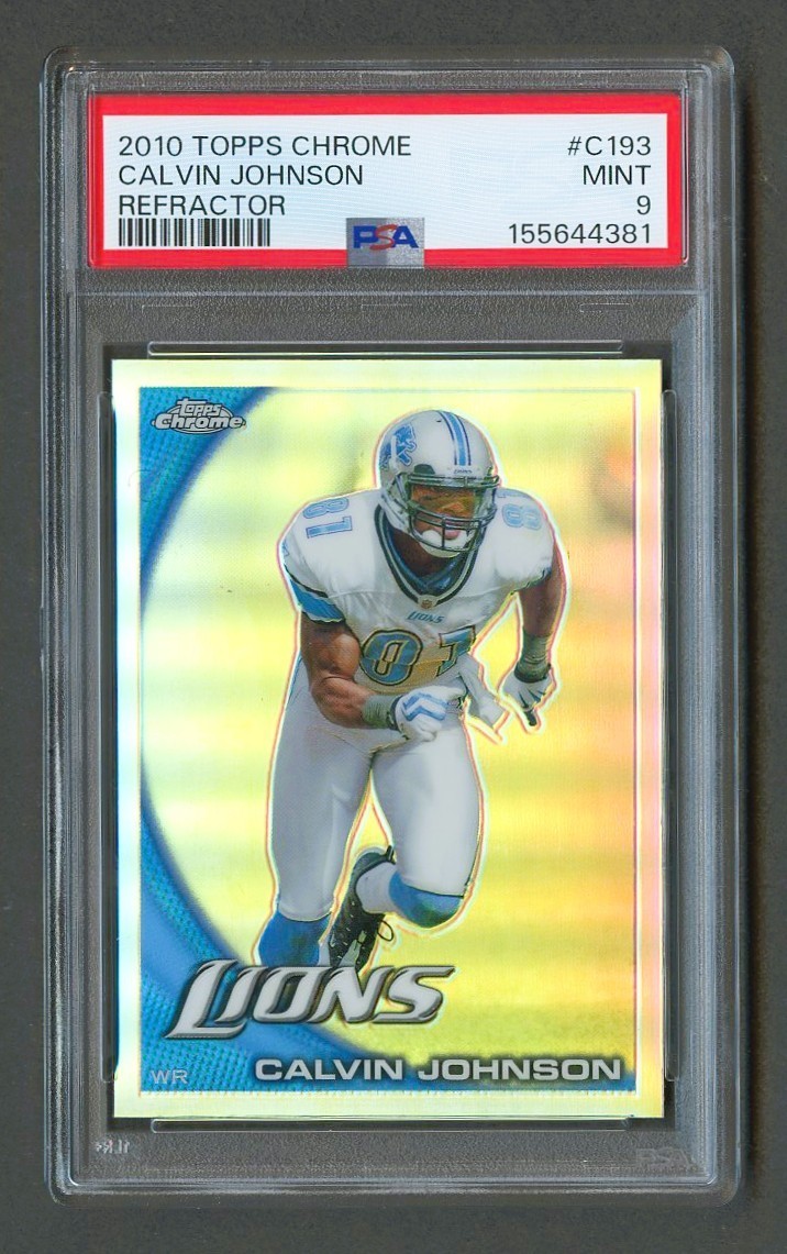 2010 Topps Chrome Refractor CALVIN JOHNSON #C193 PSA 9 MINT Detroit Lions