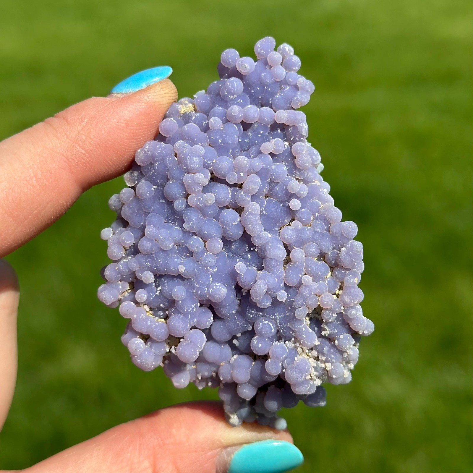 Raw Grape Agate Stone (Purple Botryoidal Chalcedony) from Indonesia